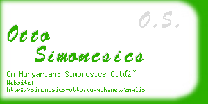 otto simoncsics business card